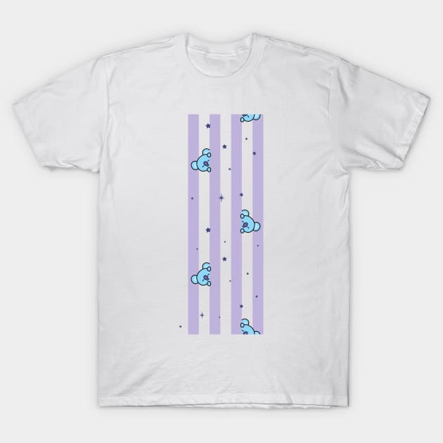 BT21 Koya Striped Pajamas Pattern T-Shirt by ZeroKara